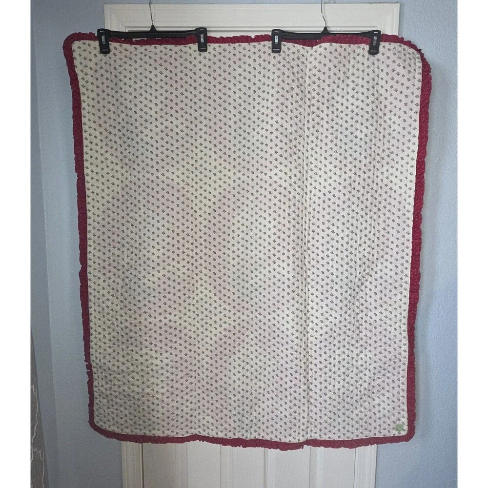 Vintage Christmas Quilt Baby Crib Blanket Santa Reindeer Night Before Christmas